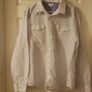 Calvin Klein Long sleeve button  white/blue shirt
